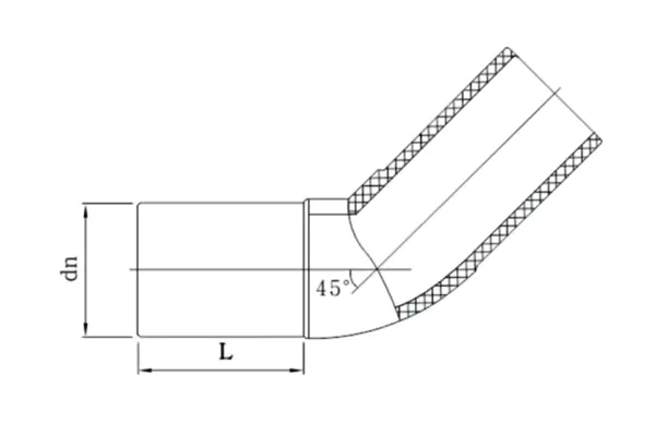 HDPE Butt Fusion 45° Elbow for Fuel Gas