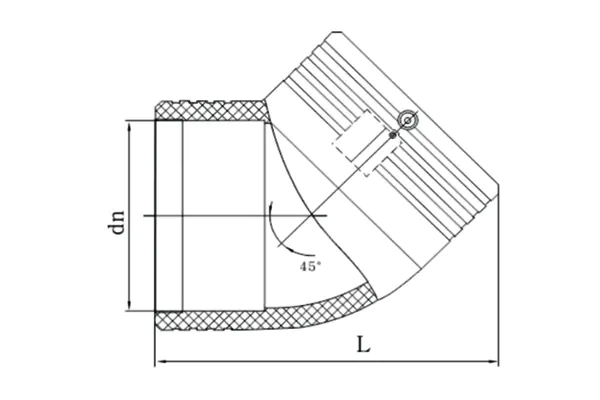 HDPE Electro Fusion 45° Elbow for Fuel Gas