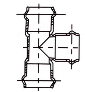 Steel-Plastic Coated Rubber Ring Joint Reducer Tee for Water
