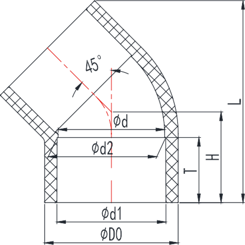 PVC-U/C 45° Elbow for Industry