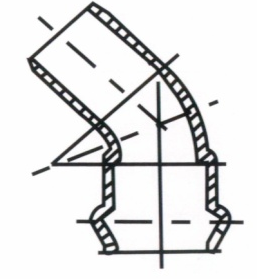 Steel-Plastic Coated Rubber Ring Joint 45° Elbow for Water