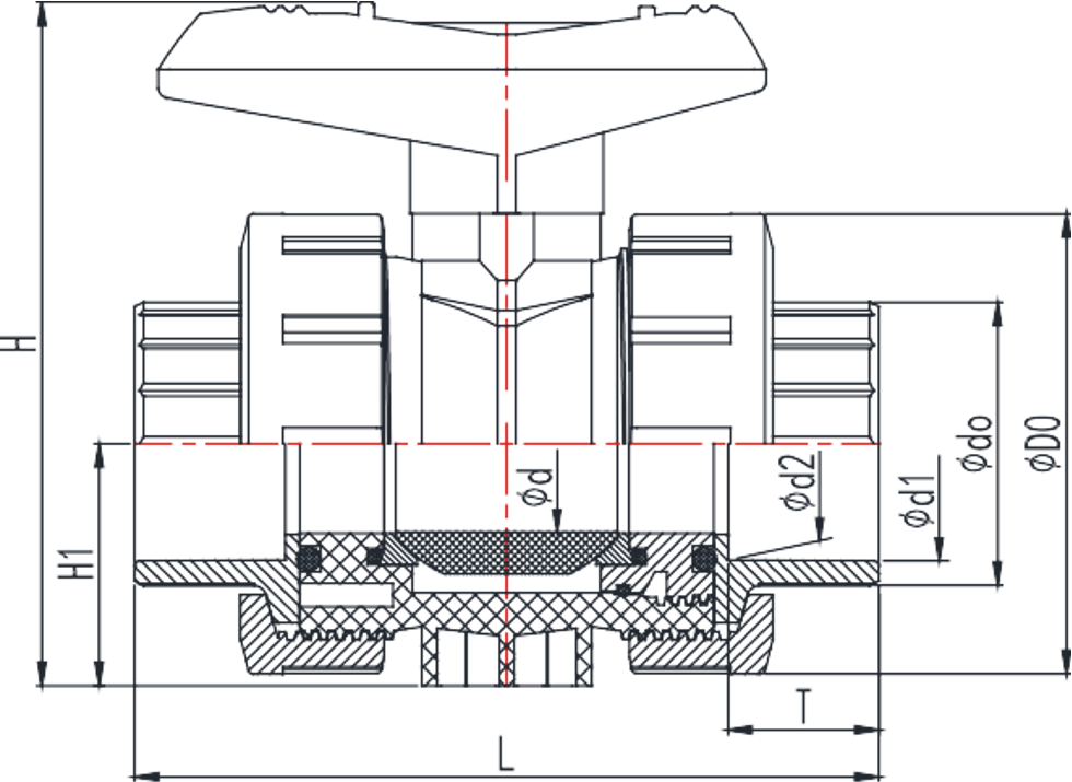 UPVC True Union Ball Valve for Industry