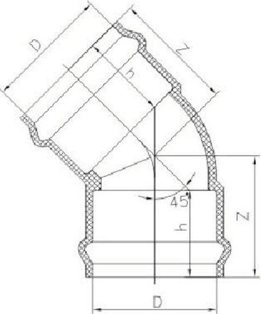 UPVC Rubber Ring Joint 45° Elbow for Water