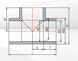 HDPE Butt Fusion Straight-Through Tee for Siphonic Drainage