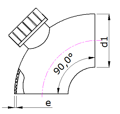 HDPE Butt Fusion 90° Bend with Cleanout for Siphonic Drainage