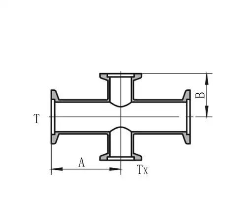 HDPE Butt Fusion Reducer Cross for Fuel Gas