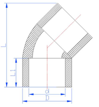 HDPE Butt Fusion 22.5° Elbow for Fuel Gas