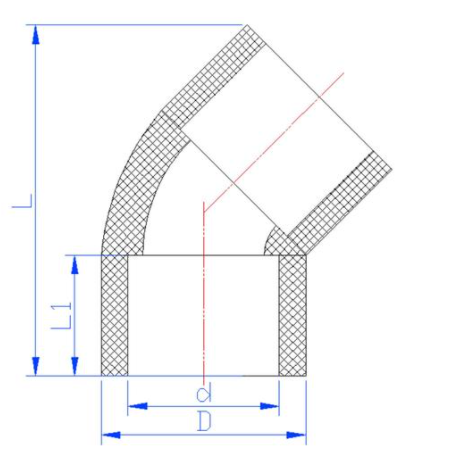 HDPE Butt Fusion 30° Elbow for Fuel Gas