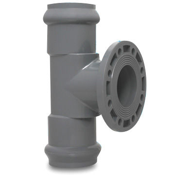 UPVC Rubber Ring Joint and Flanged Equal Tee for Water