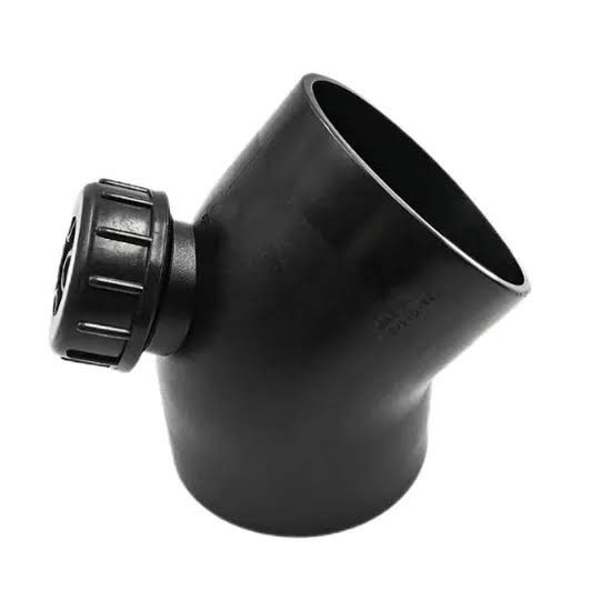 HDPE Butt Fusion 45° Bend with Cleanout for Siphonic Drainage