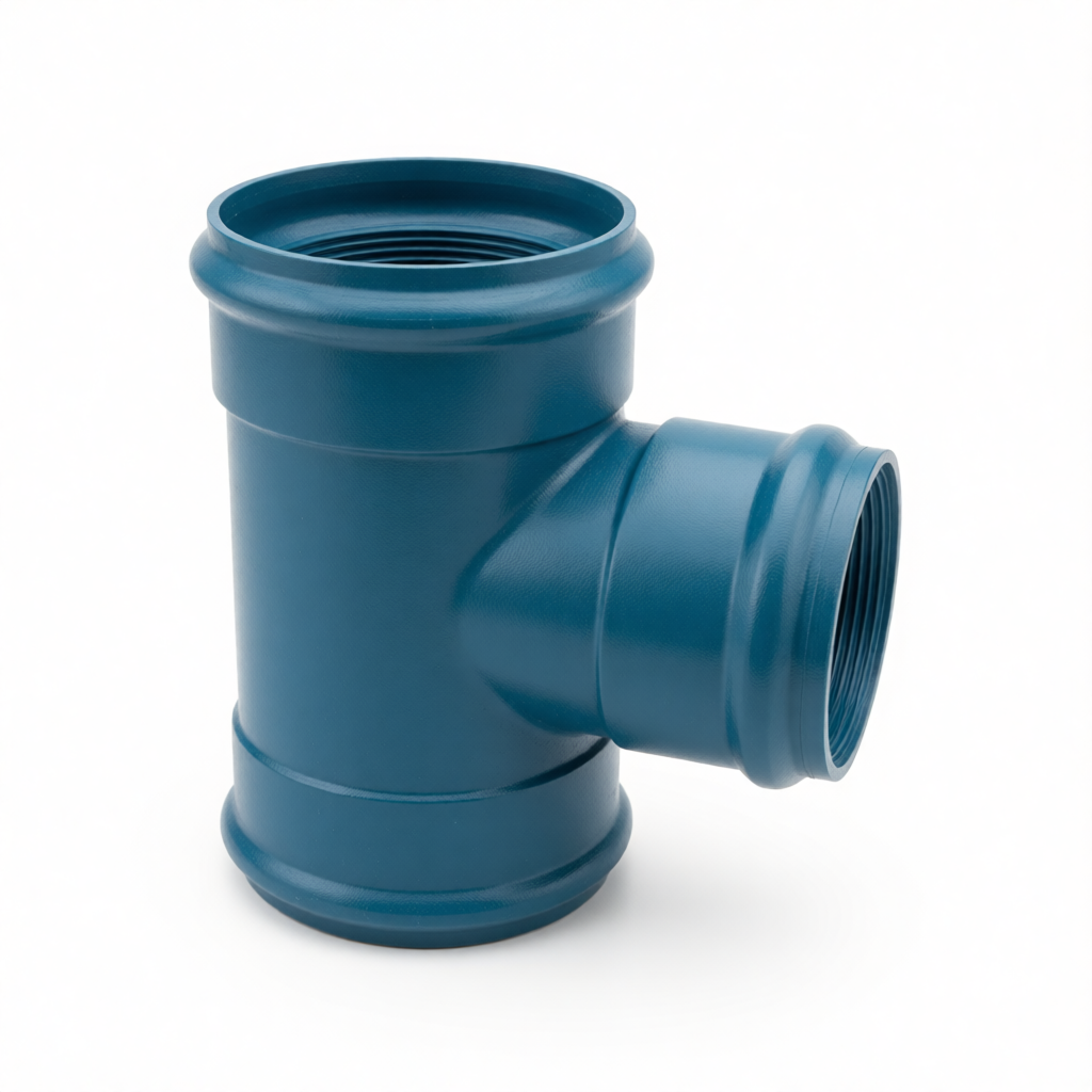 Steel-Plastic Coated Rubber Ring Joint Equal Tee for Water