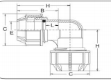 PP Compression 90° Elbow for Water