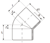 HDPE Socket Fusion 45° Elbow for Fuel Gas