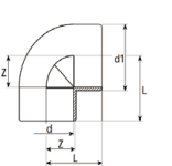 HDPE Socket Fusion 90° Elbow for Fuel Gas
