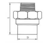 HDPE Socket Fusion Male Thread Coupler for Fuel Gas