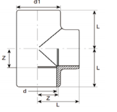 HDPE Socket Fusion Equal Tee for Fuel Gas